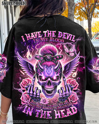 I HAVE THE DEVIL IN MY BLOOD MESSY BUN ALL OVER PRINT - TLNT2407241