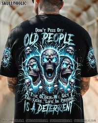 DON'T PISS OFF OLD PEOPLE SKULL ALL OVER PRINT - TLTW2207241