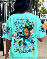 ASSUMING I WAS LIKE MOST GIRLS MESSY BUN SKULL ALL OVER PRINT - TLTW0812232