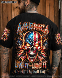 AMERICA LIVE IT LOVE IT OR GET THE HELL OUT SKULL ALL OVER PRINT - YHLN2105241