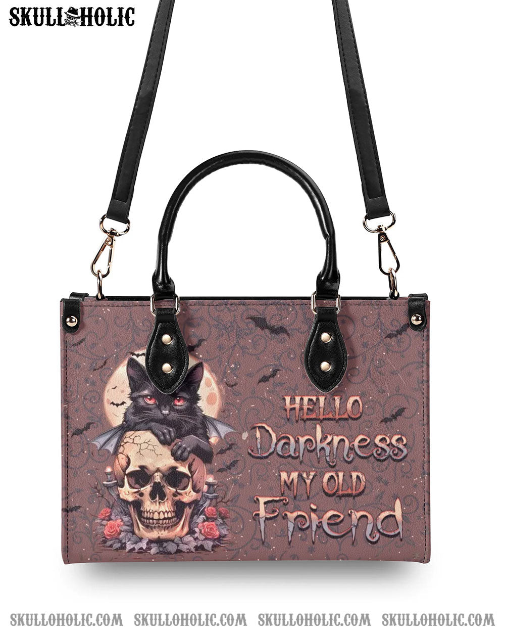 HELLO DARKNESS MY OLD FRIEND HALLOWEEN LEATHER HANDBAG - YHHN2608244