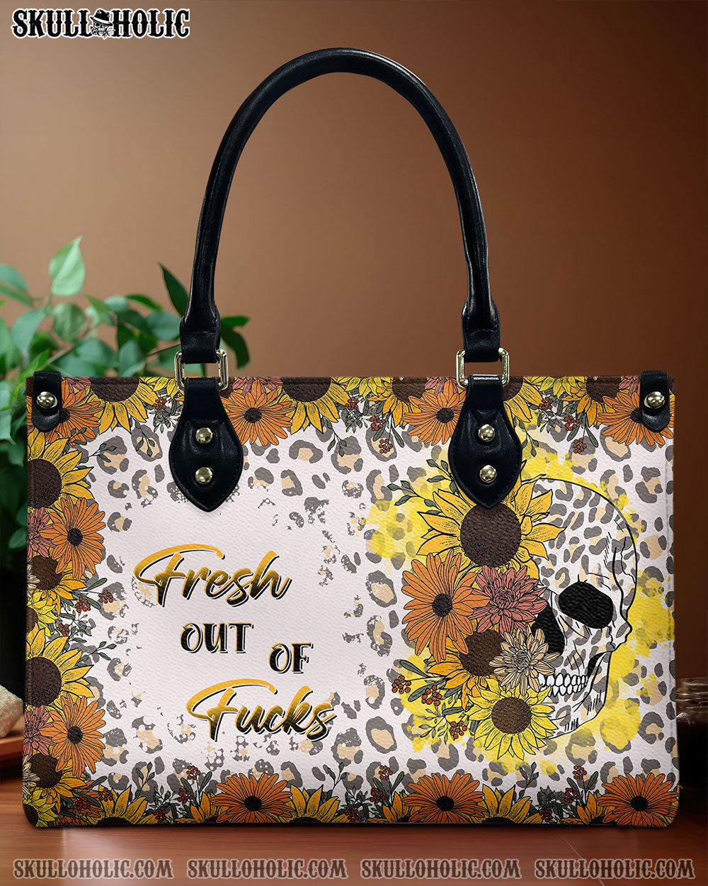 FRESH OUT OF F FLORAL SKULL LEATHER HANDBAG - TLTR2108244