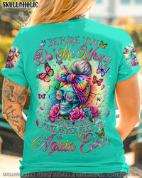 BEFORE YOU DO ME WRONG MESSY BUN SKULL ALL OVER PRINT - TYQY1005241