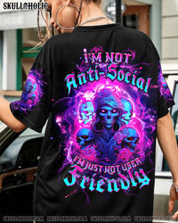 I'M NOT ANTI-SOCIAL LADY SKULL ALL OVER PRINT - TLTW0901241