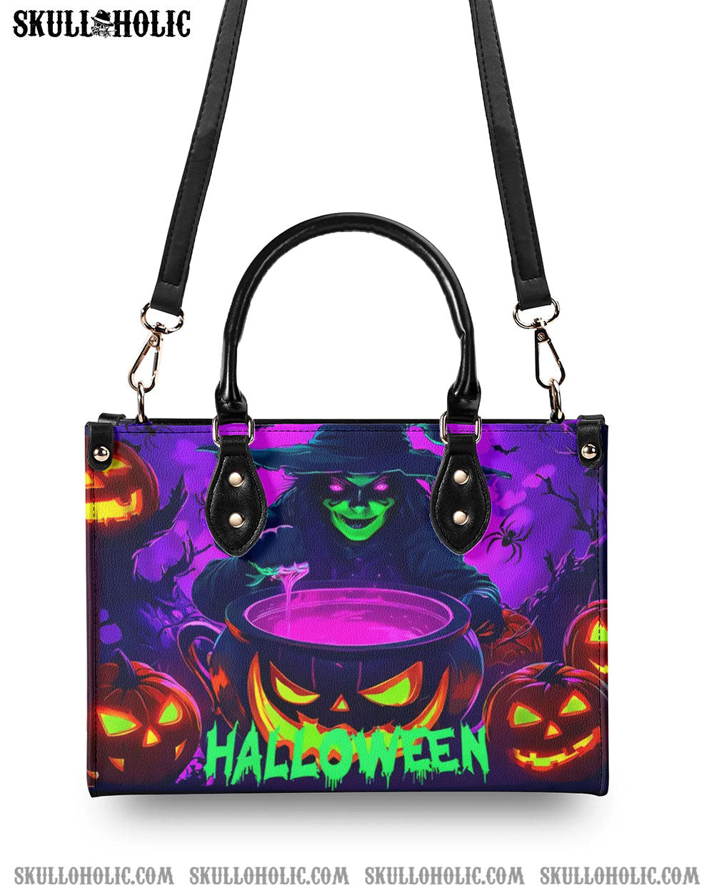 SCARY WITCH HALLOWEEN LEATHER HANDBAG - YHHN2908244