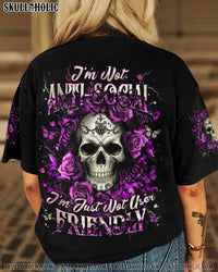 I'M NOT ANTI-SOCIAL MAD SKULL ALL OVER PRINT - YHHG0810252