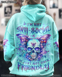 I'M NOT ANTI-SOCIAL SKULL ALL OVER PRINT - YHLT0412232
