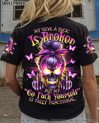 MY GIVE A F MESSY BUN SKULL ALL OVER PRINT - TLNO0904241