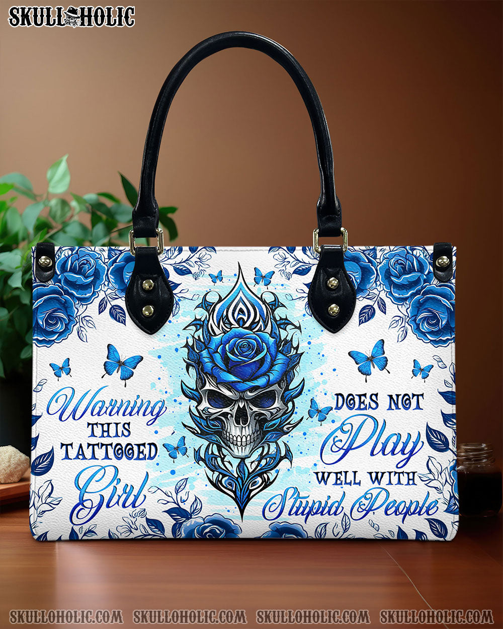 WARNING THIS TATTOOED GIRL LEATHER HANDBAG   - TLNO0210248