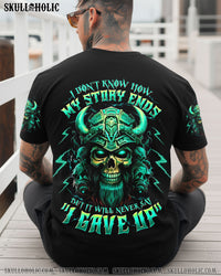 NEVER SAY I GAVE UP SKULL WARRIOR VIKING  ALL OVER PRINT  - TLTW0711251