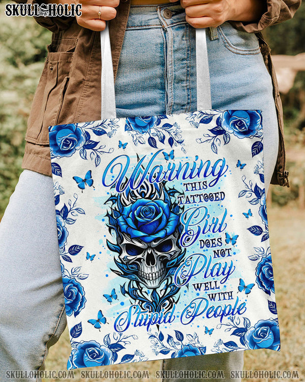 WARNING THIS TATTOOED GIRL TOTE BAG  - TLNO0210245