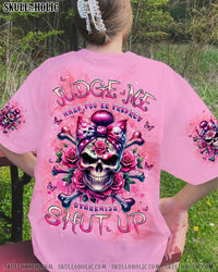 JUDGE ME WHEN MADLY SKULL MESSY BUN ALL OVER PRINT - TLPQ1206244