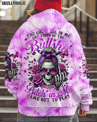 THE GOOD GIRL IN ME MESSY BUN SKULL TIE DYE ALL OVER PRINT - TYQY0901253