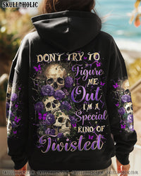 DON'T TRY TO FIGURE ME OUT SKULL FLOWER ALL OVER PRINT -  TLNZ1411245