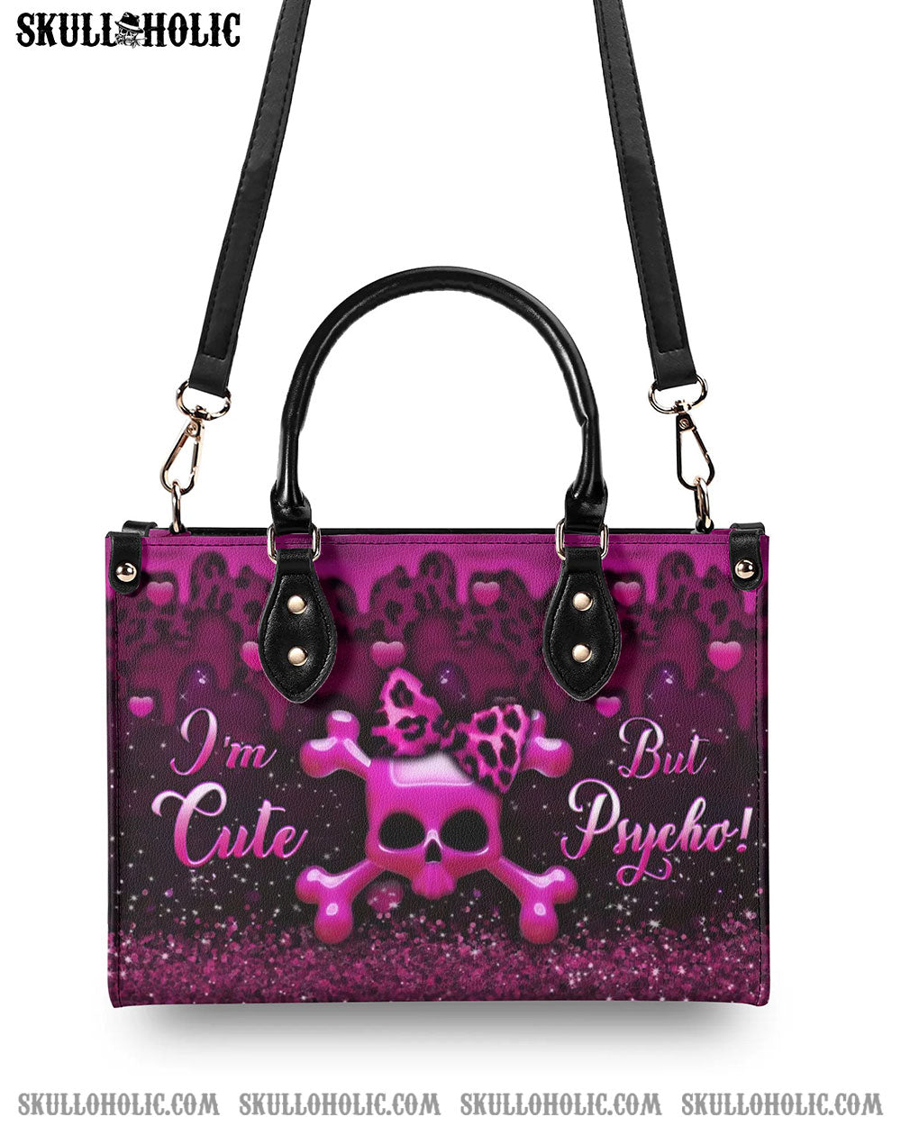 I'M CUTE BUT PSYCHO LEATHER HANDBAG - YHHG0908244