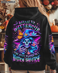 BUCKLE UP BUTTERCUP SKULL WITCH HALLOWEEN ALL OVER PRINT - YHLT1608242