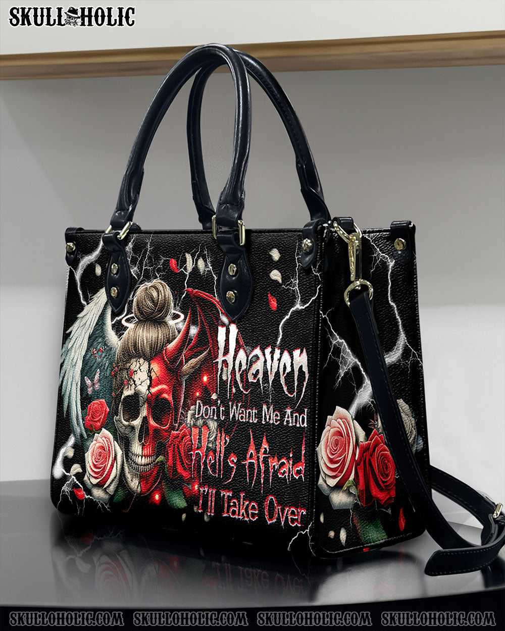 HEAVEN DON'T WANT ME LEATHER HANDBAG - TYTD2407241