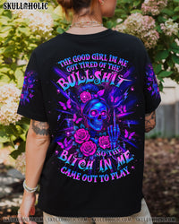 THE GOOD GIRL IN ME ROSE SKULL MESSY BUN ALL OVER PRINT   - TLNZ0306251