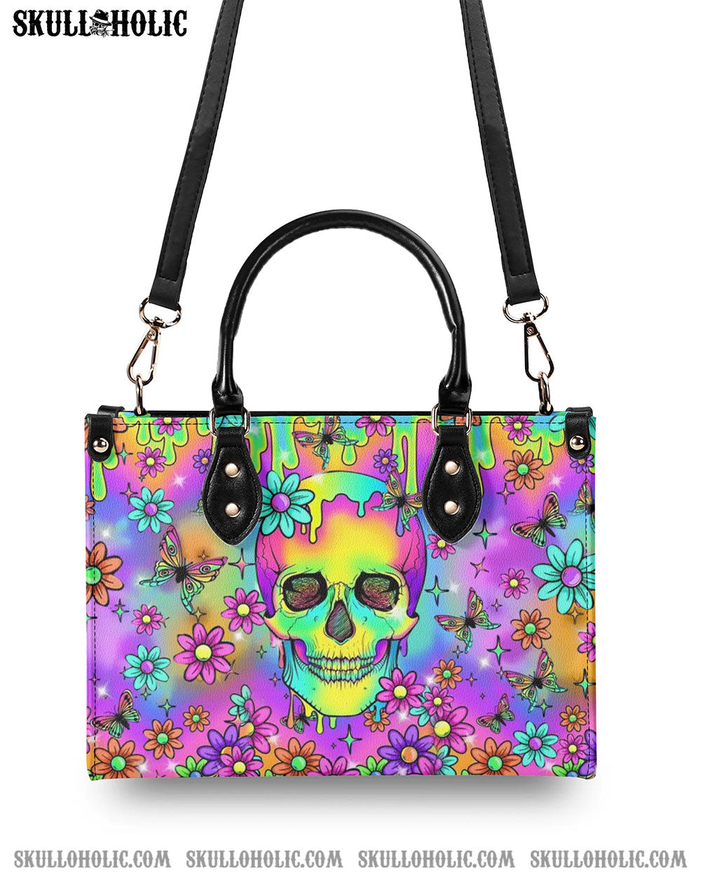 JUST A WOMAN WHO LOVES SKULLS AND HAS TATTOOS LEATHER HANDBAG - YHHN2806243