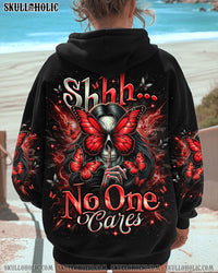 SHHH NO ONE CARES BUTTERFLY SKULL LADY ALL OVER PRINT - TLNO3112241