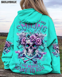 IF I'M TOO QUIET AND SMILING FLORAL SKULL ALL OVER PRINT - TLNZ0512232