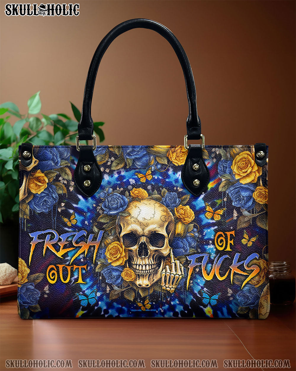 FRESH OUT OF F TIE DYE SKULL LEATHER HANDBAG - TLNO0207245