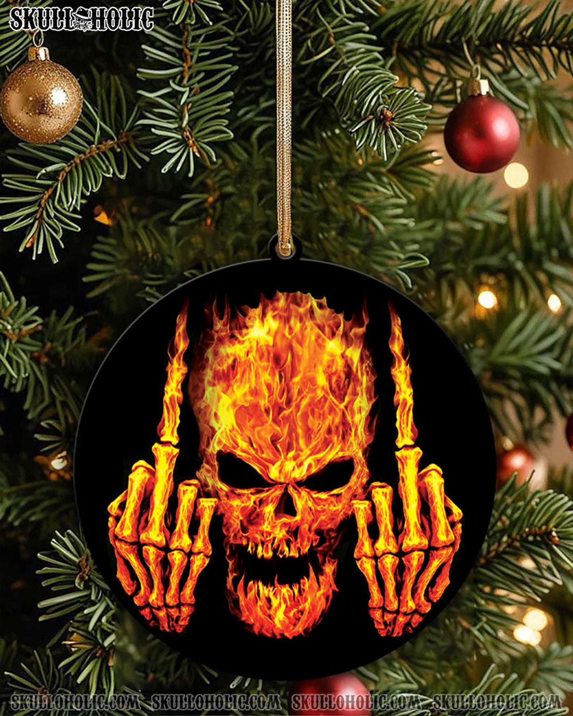 FIRE SKULL ORNAMENT & KEYCHAIN - YHHN1809255