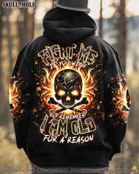 FIGHT ME IF YOU WISH FIRE BONES SKULL ALL OVER PRINT - TLTR1802251