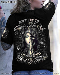 DON'T TRY TO FIGURE ME OUT SKULL ALL OVER PRINT - YHDU1203251