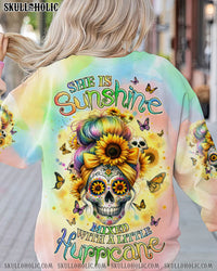 SHE IS SUNSHINE SKULL MESSY BUN TIE DYE ALL OVER PRINT - TLNZ2712231