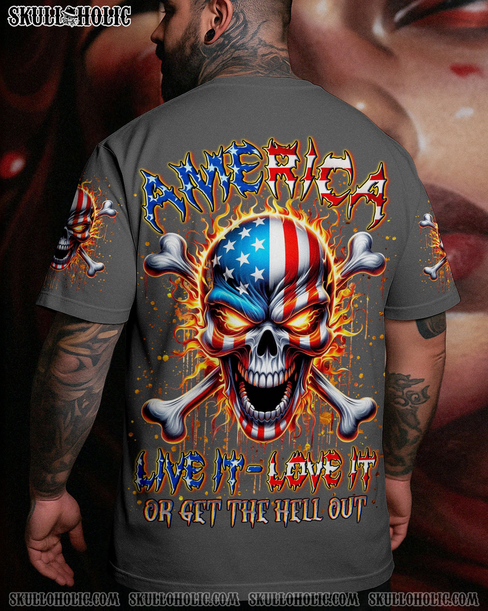 AMERICA LIVE IT LOVE IT OR GET THE HELL OUT ALL OVER PRINT - YHLN0910253
