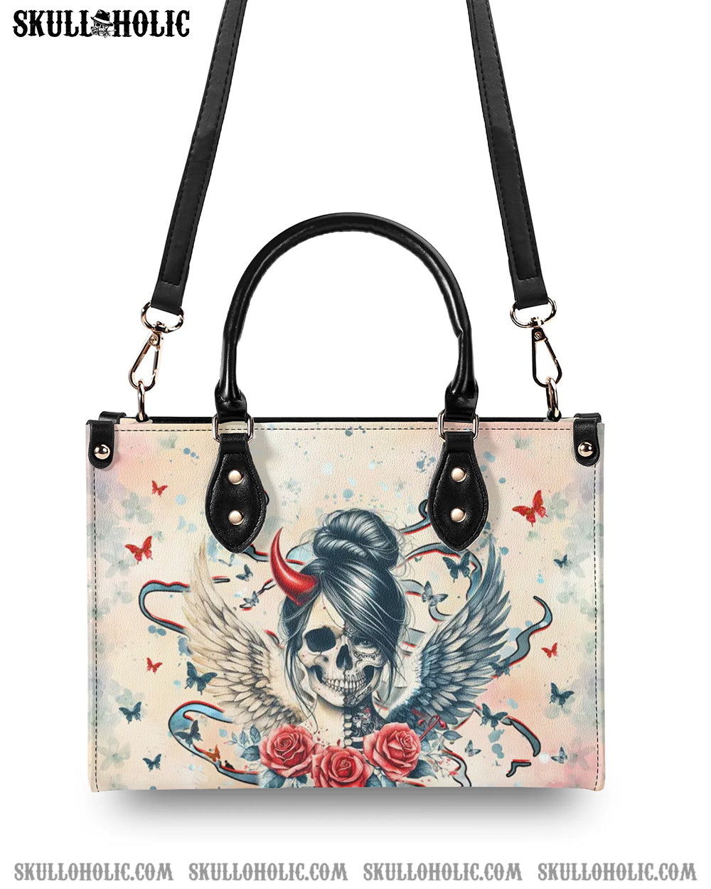 SKULL LADY EVIL LEATHER HANDBAG - YHHG1309244