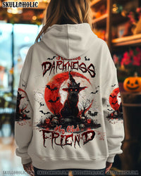 HELLO DARKNESS MY OLD FRIEND BLACK CAT HALLOWEEN ALL OVER PRINT - TLTW1908241