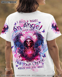 I HOLD A BEAST AN ANGEL LADY SKULL WINGS ALL OVER PRINT - TLTW1601242