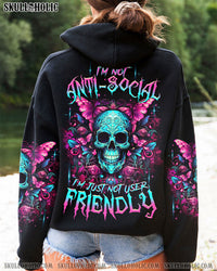 I'M NOT ANTI-SOCIAL SKULL BUTTERFLY ALL OVER PRINT - TLTR0112232