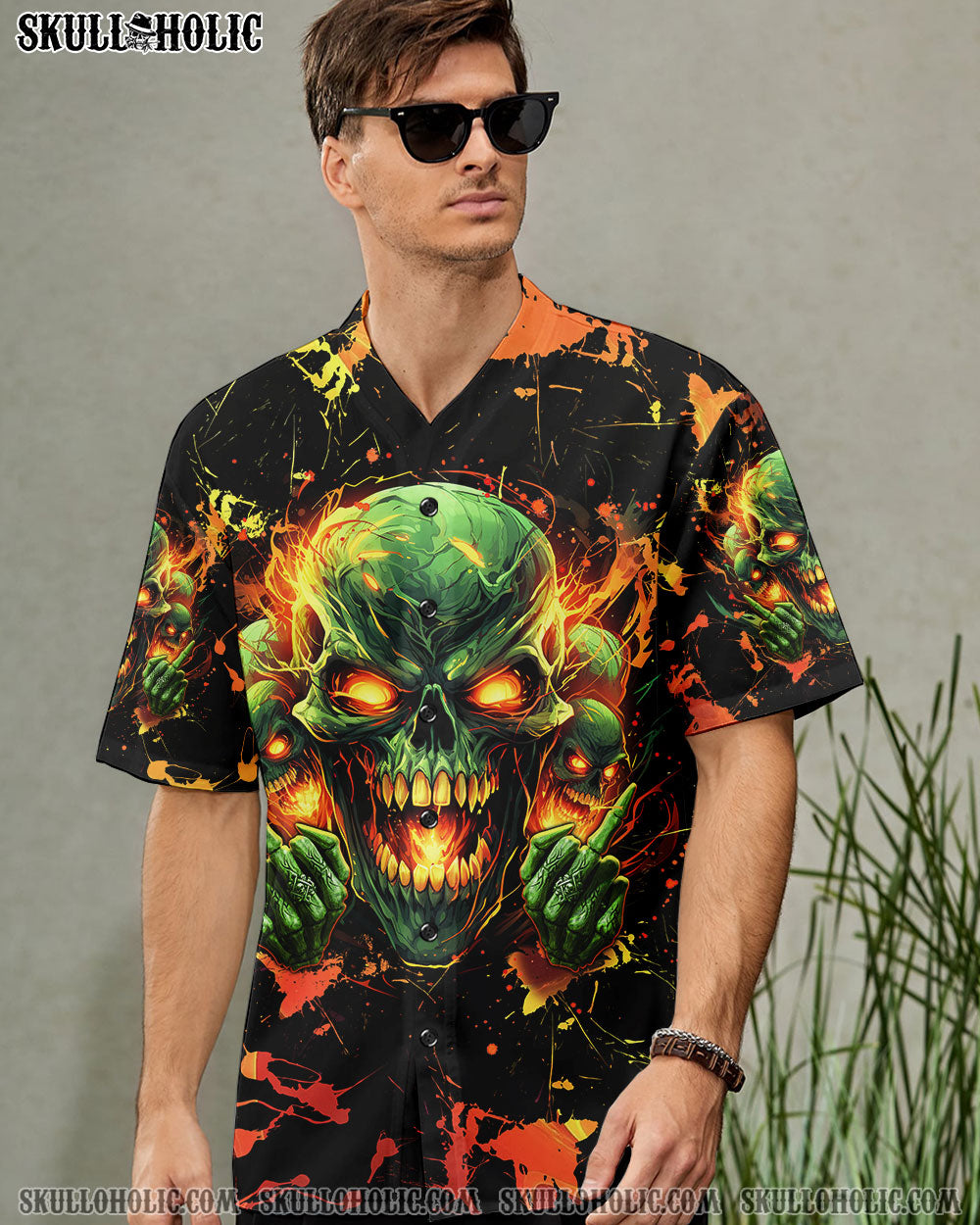 WARNING I'M AN A SKULL BASEBALL JERSEY - TLNZ1305247