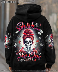 SHHH NO ONE CARES MESSY BUN SKULL ALL OVER PRINT  - TLTW1002251