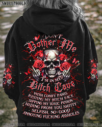 DON'T BOTHER ME SKULL ROSES ALL OVER PRINT - YHDU0210242