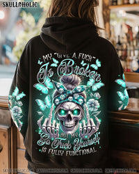 MY GIVE A F IS BROKEN MESSY BUN SKULL ALL OVER PRINT - TLTR2811241