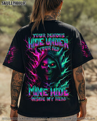 YOUR DEMONS HIDE UNDER YOUR BED SKULL ALL OVER PRINT  - TLNZ1906252