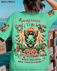 SOMETIMES EVEN THE DEVIL MESSY BUN ALL OVER PRINT - TLPQ2607242
