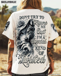 DON'T TRY TO FIGURE ME OUT SKULL WOLF ALL OVER PRINT - TLNZ2008241