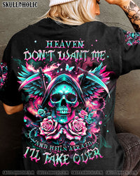 HEAVEN DON'T WANT ME SKULL REAPER WINGS ROSE ALL OVER PRINT - TLNT0202241