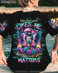 NOT EVERYONE LIKES ME SKULL MESSY BUN ALL OVER PRINT - TLTW0205241