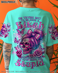 I'M TRYING TO NOT TO BE SUCH A B MESSY BUN ALL OVER PRINT - TLNT3107241