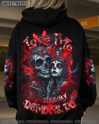LOVE ME LIKE MY DEMONS DO SKULL ALL OVER PRINT - YHDU2702252