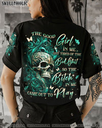 THE GOOD GIRL IN ME GOT TIRED SKULL ROSE ALL OVER PRINT - YHLN1403241