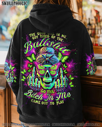 THE GOOD GIRL IN ME MESSY BUN SKULL ALL OVER PRINT  - TLTW1601254