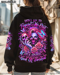 DON'T TRY TO FIGURE ME OUT SKULL LADY ALL OVER PRINT - YHLT1112242