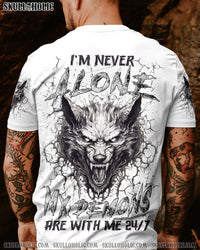 I'M NEVER ALONE SKULL DEMON WOLF ALL OVER PRINT - YHLN3003241